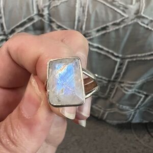 Sterling silver moonstone ring